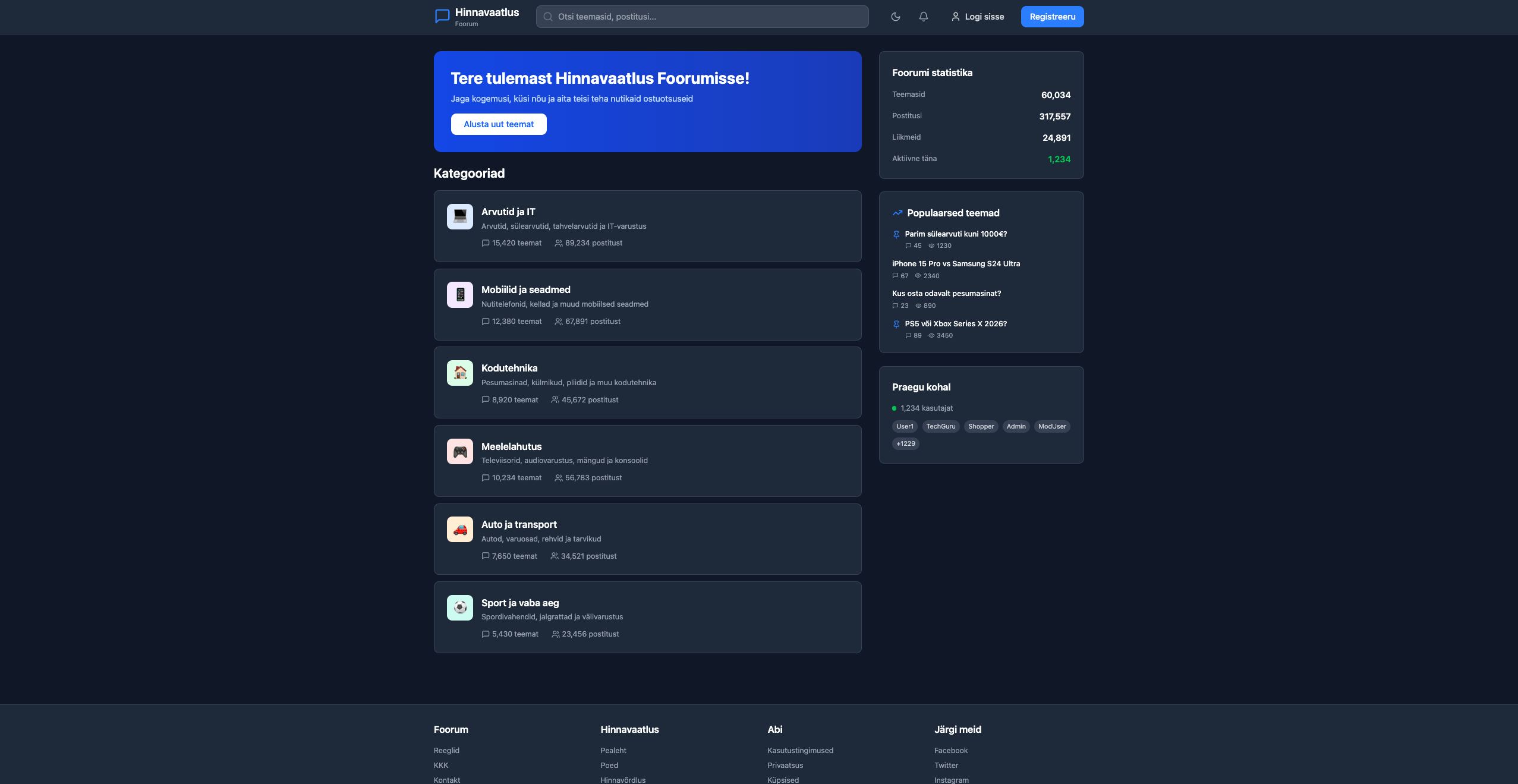 Hinnavaatlus Forum Redesign — image 1